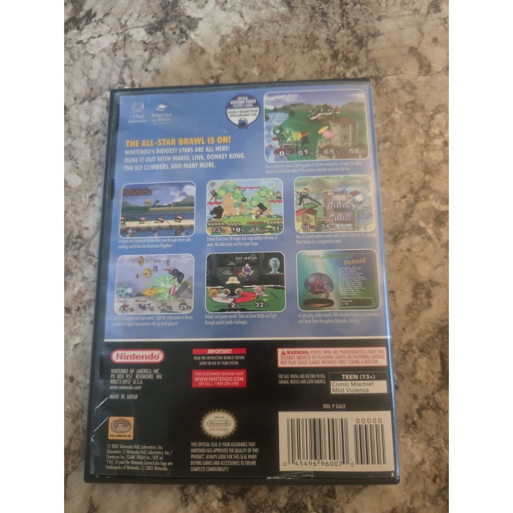 Super Smash Bros. Melee (Gamecube, 2001) Game+case No Booklet  Tested - Picture 2 of 4